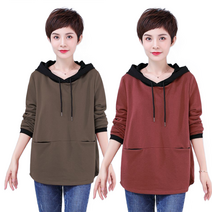 중년여성의류 빅사이즈 맨투맨 후드티 루즈핏 블라우스 긴팔티 엄마옷 4050대