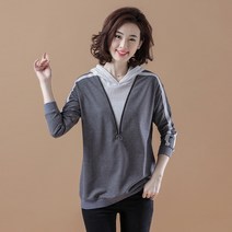 위코브 빅사이즈 레이어드 지퍼 후드티