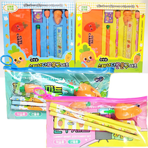 당근 문구 세트 12개 세트 (지퍼형) 낱개 가능 연필세트 어린이집 생일 답례품 초등문구, 낱개 색상 랜덤(지퍼형)