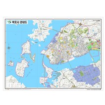 전라남도 목포시 지형 안내지도 210cm X 150cm JN, 3.일반전용천＋롤스크린(＋40000원)