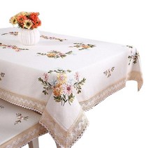 후아나야 테이블보 화이트 4인 식탁보, 150x150cm, D