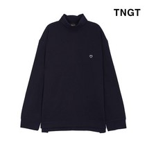 TNGT S XS 사이즈 네이비 세미오버핏 하트 터틀넥 티셔츠