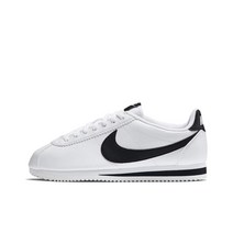 여성용 나이키 정품 클래식 코르테즈 레더 화이트 블랙 여성용 Nike Classic Cortez Leather White Black