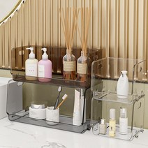 선호리빙 적층형 손잡이 블랙 투명 아크릴 화장품 향수 냉장고 다용도 정리함, 투명_대형