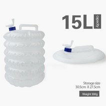 캠핑물통 밸브형 식수통 말통5L-15L 야외 캠핑 운전 투어 접이식 물 가방 휴대용 양동이 수도꼭지, 01 15L