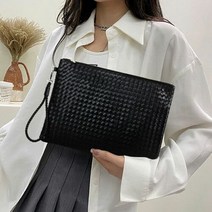 에이치플러스몰 캐주얼 남여공용 위빙바디 빅 클러치백 숄더가방