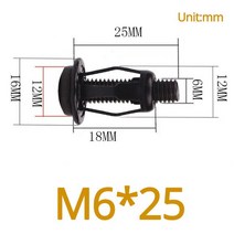 블랙 카본 스틸 꽃잎 리벳 잠금 너트 볼트 M4 M5 M6 중공 철 알루미늄 건 리벳터 고정 번호판 자동차 나사, Black M6x25(4set)