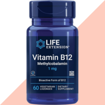 라이프익스텐션 비타민B12 메틸코발라민 1000mcg 바닐라맛 사탕 60개, 60 카운트(1팩)