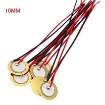 개발보드10 개몫 10mm 피에조 부저 사운더 센서 트리거 드럼 디스크 부저 확성기 용, 단일옵션, 10개