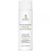 INFINA ESSENTIALS 하이드레이팅 페이셜 클렌저 빅 236.6ml(8온스) 히알루론산 이 된 비거품 젠틀 AHA BHA 모든 타입용