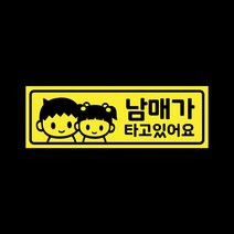 아기가타고있어요 자석 스티커 레몬 LMCM-042 오빠 남매