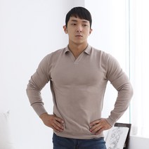 남자 머슬핏 오픈 카라 니트