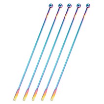 터치온리 고급디자인 커피 칵테일 머들러 티 스푼 쥬스 믹서, 레인보우 × 5개