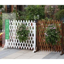 달시 나무울타리 팬스 파티션 야외 칸막이 격자체크 방부목재 식당 장식 자바라식 기둥 인테리어, 두툼1.0화이트150X180