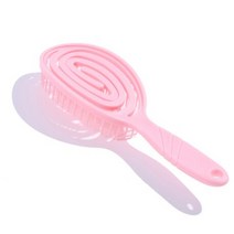 편안한 탄성 마사지 빗 휴대용 헤어 브러시 헤드 두피 습식 및 물결 모양 번들, [03] Purple