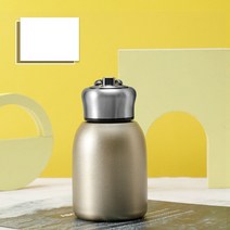 KNVST 귀엽 미니 스텐리 휴대용 텀블러 진공 등산용 손잡이 가벼운 대용량 보온병 300mL, 골드