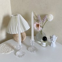 다파요 감성 소품 크리스탈 투명 유리 촛대 양초 캔들 홀더 홈 카페 레스토랑 인테리어 셀프 홈파티 집들이선물 인테리어소품, 미들 스트레이트, 선택없음