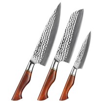 가정용 공구세트 HEZHEN다마스커스 강철 소재 13 개 주방 요리 도구 세트 진공 및 딥 냉동고 열처리 73 레, 03 3pc knife set