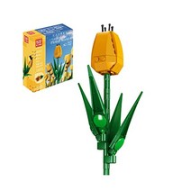 mould king 몰드킹 24012 노란 튤립 꽃 부케 제작 키트83개 싱글