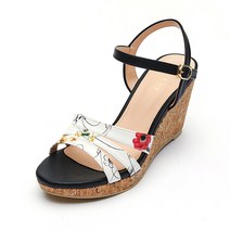 엘칸토 마쯔 여성 플라워 코르크 샌들 8cm LCWW50M326