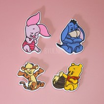 푸우와 친구들 테마 실리콘 몰드 2D 석고방향제 만들기 수제 석고방향제틀 1구, 푸우