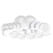 코렐 무지 저스트화이트 4인그릇세트 C 28pcs, 미국형공기대접