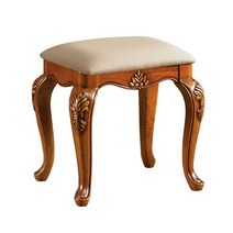 로먼 엔틱 가죽 원목 스툴 화장대의자