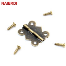 30pcs NAIERDI 20mm x17mm 브론즈 골드 실버 미니 나비 도어 경첩 캐비닛 서랍 보석 상자 가구 하드웨어에 대 한 경첩, 청동
