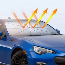 [고급형] 차량 햇빛가리개 자동차 차량용 썬브렐라 가림막 차 우산형 차박커튼 차양막 차광막, 소형, 소형