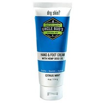 햄프 씨드 오일 크림 엉클 버드 핸드 앤 풋 크림 모이스춰라이징 수딩 너리싱 하이드레이트 4oz