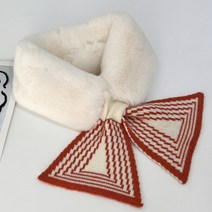 pkpj 트라이앵글 패턴 페이크밍크 털목도리