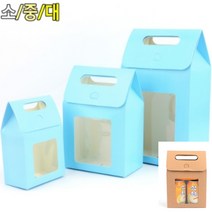 접이식 손잡이형 창 선물백 소 - 화이트 답례품상자 포장봉투, 소 - 핑크