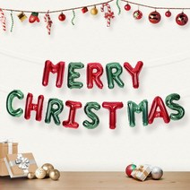 은박풍선세트 MERRY CHRISTMAS 레드앤 그린, 실버 2세트(1000원 할인)
