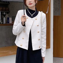 넷투넷코리아 여성 트위드 자켓 캐주얼 심플 데일리 정장 아우터