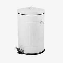 무소음 양철 컬러 페달 휴지통 20L 카페 사무실 쓰레기통, 블랙, 1개