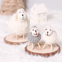 [데코봉봉] 미니 통통이 양 크리스마스 장식인형, 소(그레이)
