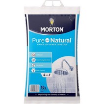 EasyGoProducts Morton40F Morton Pure Natural 4 in 1 크리스탈 u2013 연수 연화제 소금 40 파운드 화이트, 단일모델명/품번