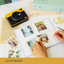 인스탁스 스퀘어 코닥 포토프린터 미니샷 레트로3 폴라 앨범, 일러스트북 스퀘어 - 핑크