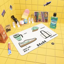 84x84 3세대 빨아쓰는 욕실 주방 규조토 발매트, 킬샷