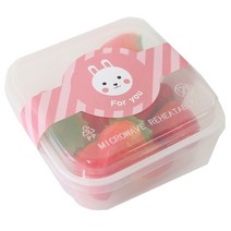 타이코플라스 황씨네도시락 정사각 내열 일회용도시락 350 + 뚜껑 + 토끼 원형바스티커, 1세트, 10개입