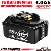 마키다 충전식배터리18v makita 6000mah 전동 공구 led lxt bl1860b bl1860 bl1850 6, 10000mAh