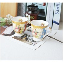 신혼부부 커플선물 예쁜 커플 머그컵 2인 티타임 차잔 예쁜잔 커피컵, 레드+블루