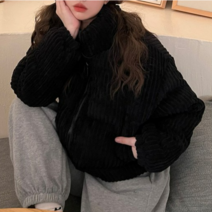 순키 마카롱 코듀로이 골지 숏 패딩