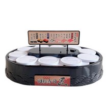 초밥기계 김밥절단기 초밥틀 김밥틀 초밥트레이 자동 회전 초밥 공급 기계 컨베이어 컵 케이크 턴테이블 스시 디스플레이 스탠드 결혼식 디저트 생일 파티 360도, [02] black