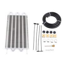 미션쿨러 라디에이터 4행 6 열 8 알루미늄 범용 오일 쿨러 키트 라디에이터 자동차 변속기 수동 변환기 부, 02 6 Row Silver