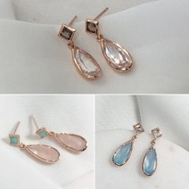 칼세도니아 아마조나이트 라피스 드롭 물방울 귀걸이