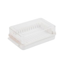 버터케이스 버터 커팅 투명 대용량 저온 냉장고 보관 치즈 신선 박스 보관132199, White, 16.5x9x5cm