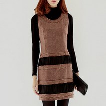 마젤 수입 제이크 쉬폰주름 브라운 울원피스 MAZEL