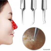 피지제거기 여드름짜기 코 얼굴 블랙헤드 압출 바늘, 일자형