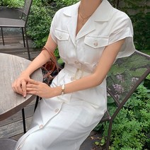 반팔 벨티드 원피스 여름 멀티 포켓 원피스 2컬러